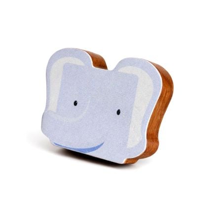Kids Handmade Acacia Wood Blue Elephant Knob